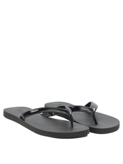 Prada Low leather sandals - Black