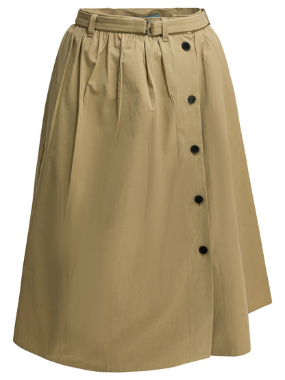 Prada Midi skirt with side buttons - Beige