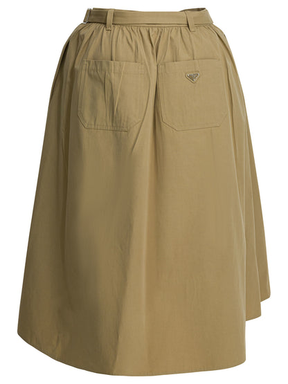 Prada Midi skirt with side buttons - Beige