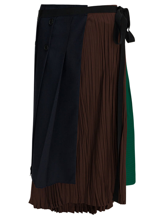 Prada "Patchwork" midi skirt - Blue