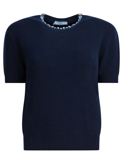 Prada Wool and cashmere crewneck sweater - Blue