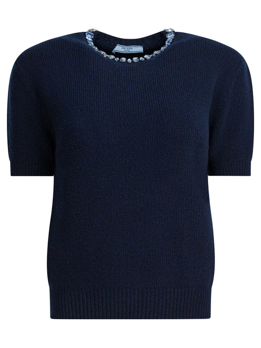 Prada Wool and cashmere crewneck sweater - Blue