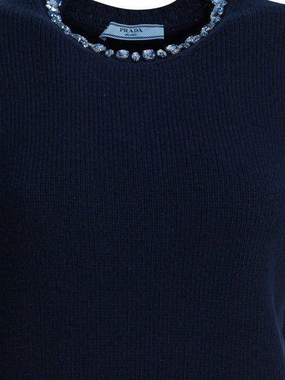 Prada Wool and cashmere crewneck sweater - Blue