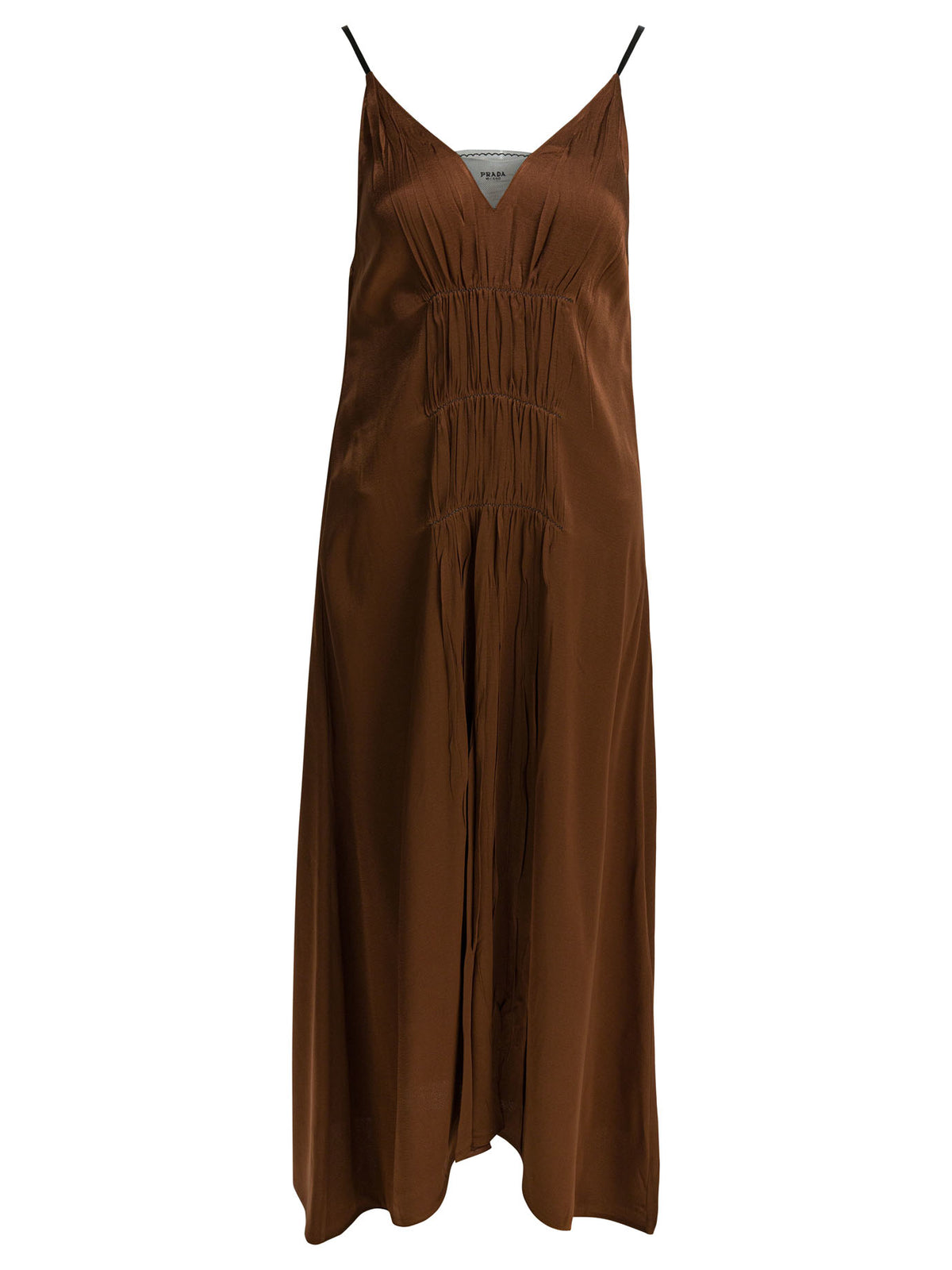 Prada Long V-neck dress - Brown