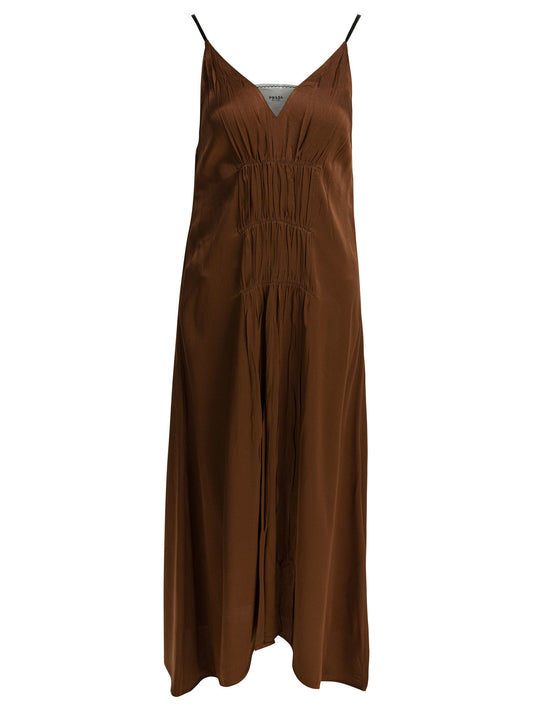 Prada Long V-neck dress - Brown