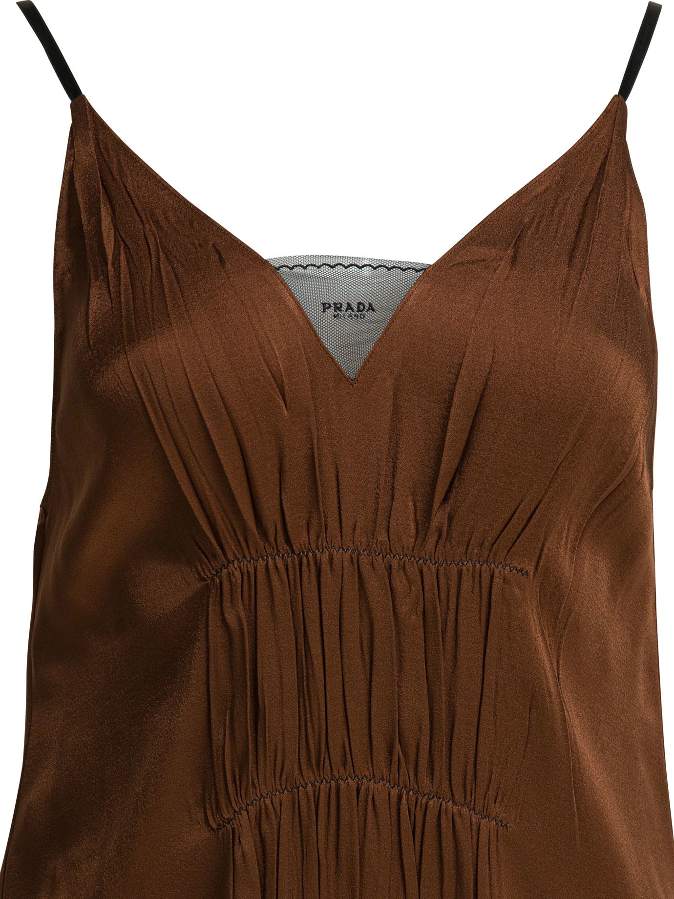 Prada Long V-neck dress - Brown