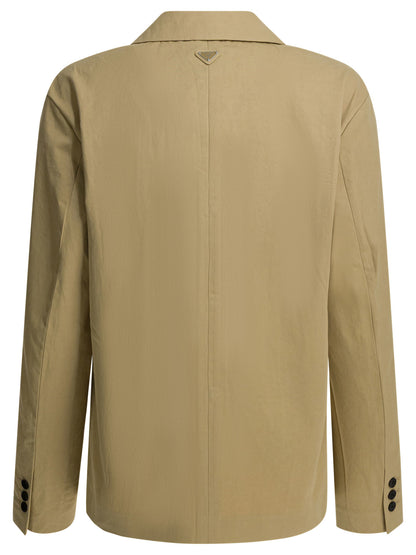 Prada Single-breasted cotton blazer - Beige