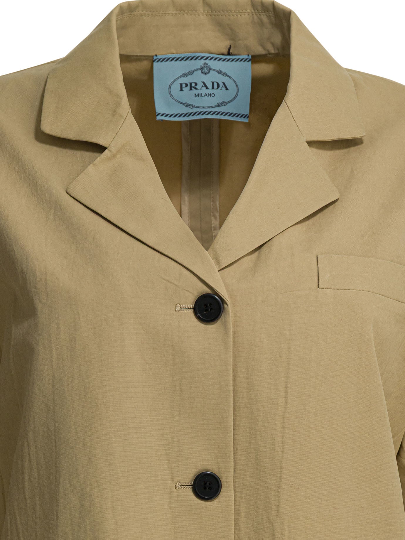 Prada Single-breasted cotton blazer - Beige