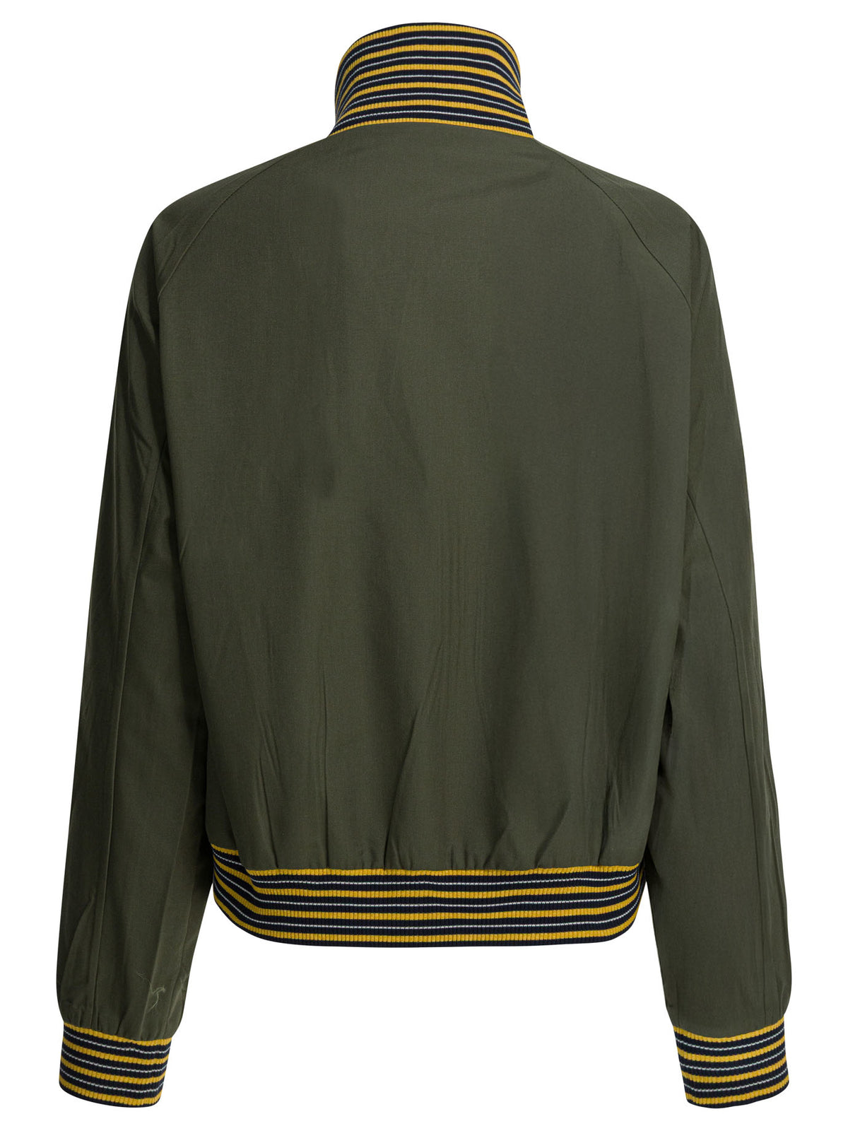 Prada High neck bomber jacket with logo - Green