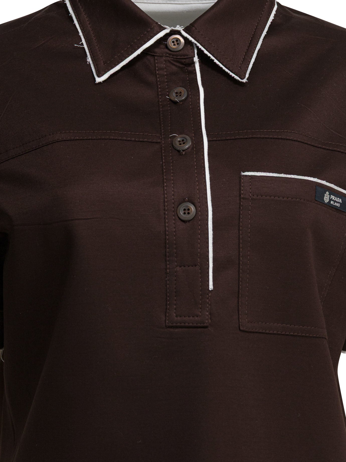 Prada Lisle thread polo shirt - Brown