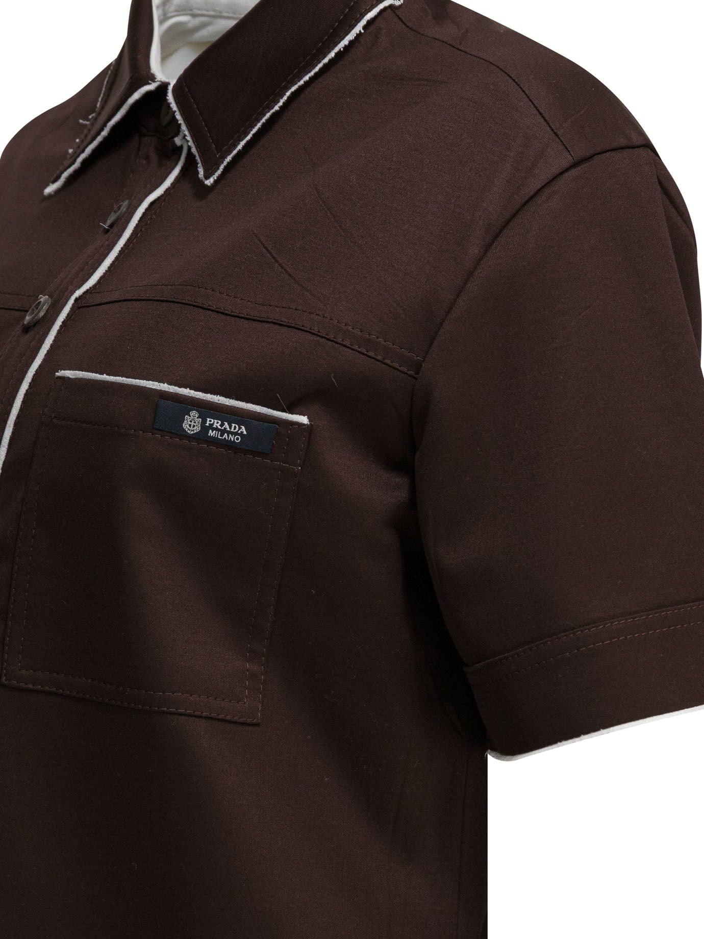 Prada Lisle thread polo shirt - Brown