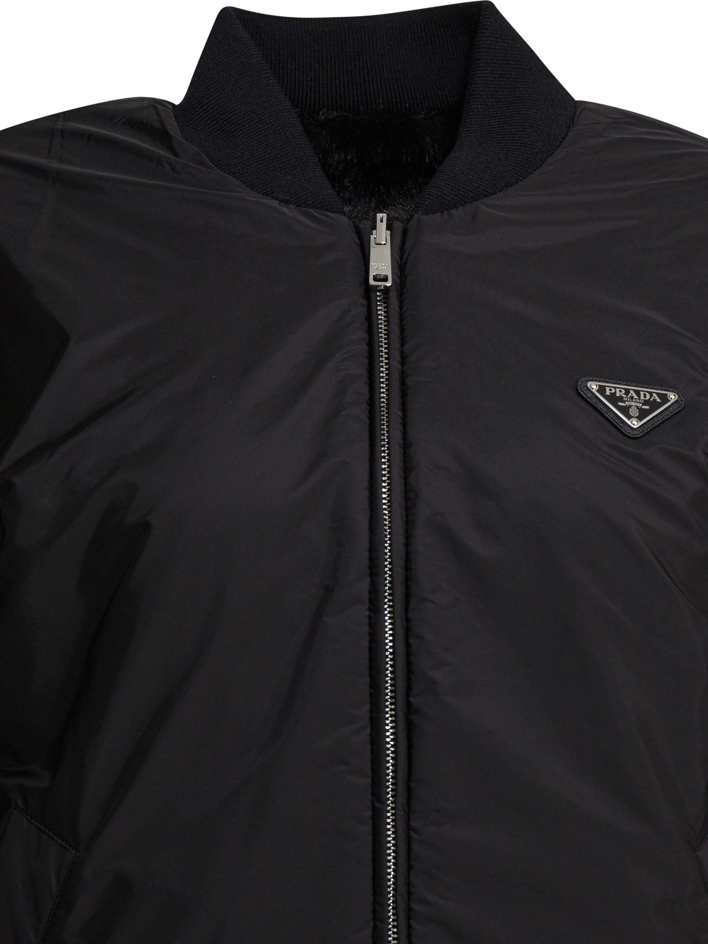 Prada Re-Nylon Reversible Bomber Jacket - Black