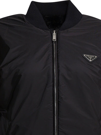 Prada Re-Nylon Reversible Bomber Jacket - Black