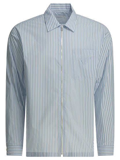 Prada Striped shirt with zipper - Light Blue