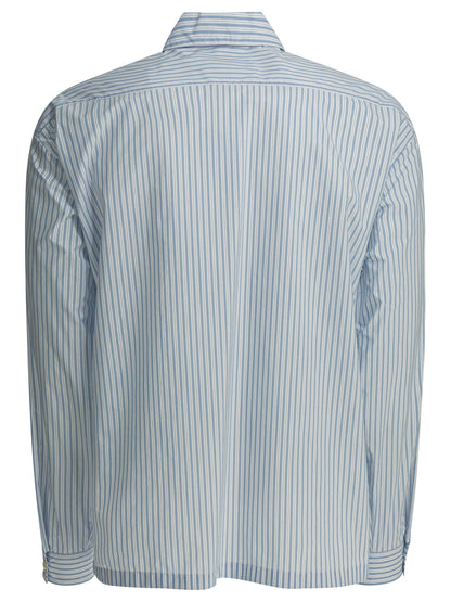 Prada Striped shirt with zipper - Light Blue