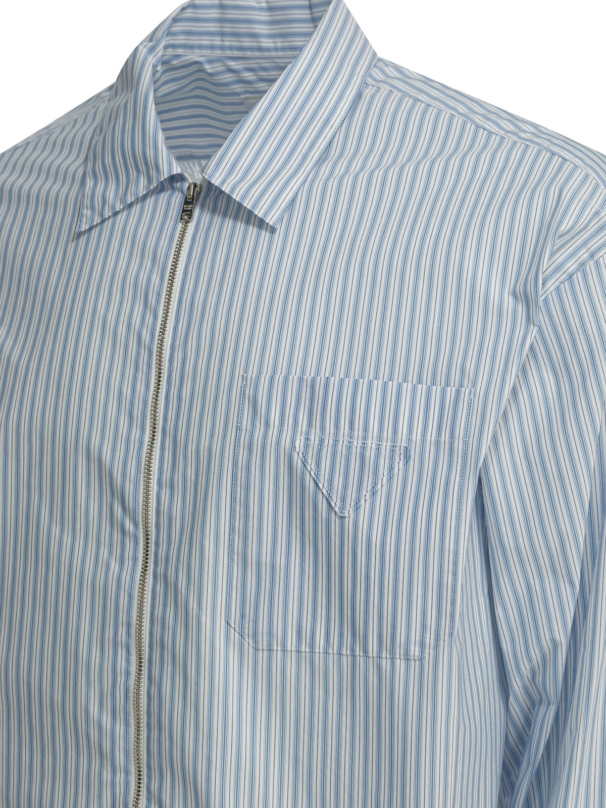 Prada Striped shirt with zipper - Light Blue