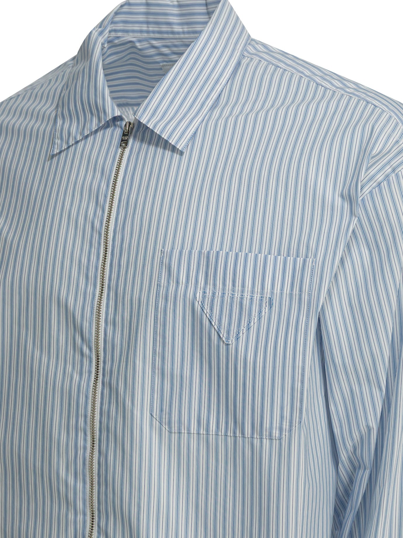 Prada Striped shirt with zipper - Light Blue