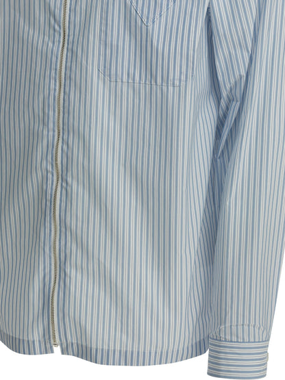 Prada Striped shirt with zipper - Light Blue