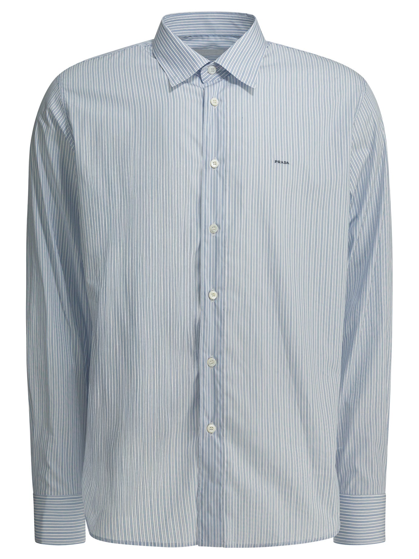 Prada Cotton shirt with logo - Light Blue