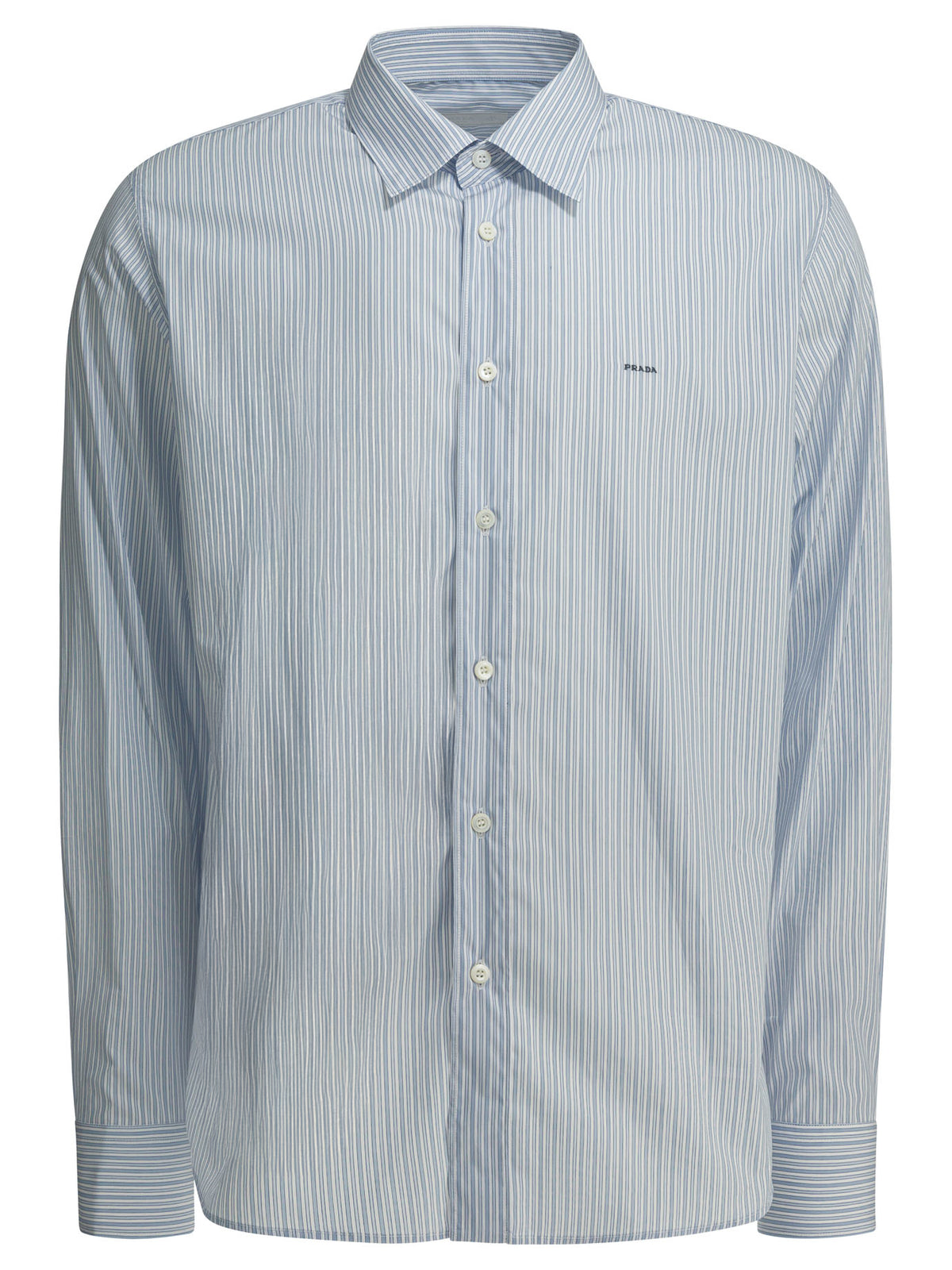 Prada Cotton shirt with logo - Light Blue