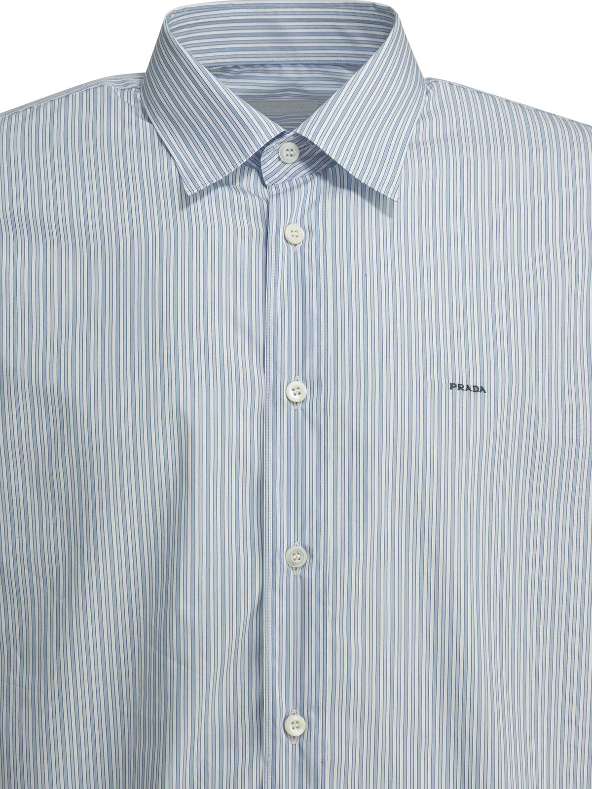 Prada Cotton shirt with logo - Light Blue
