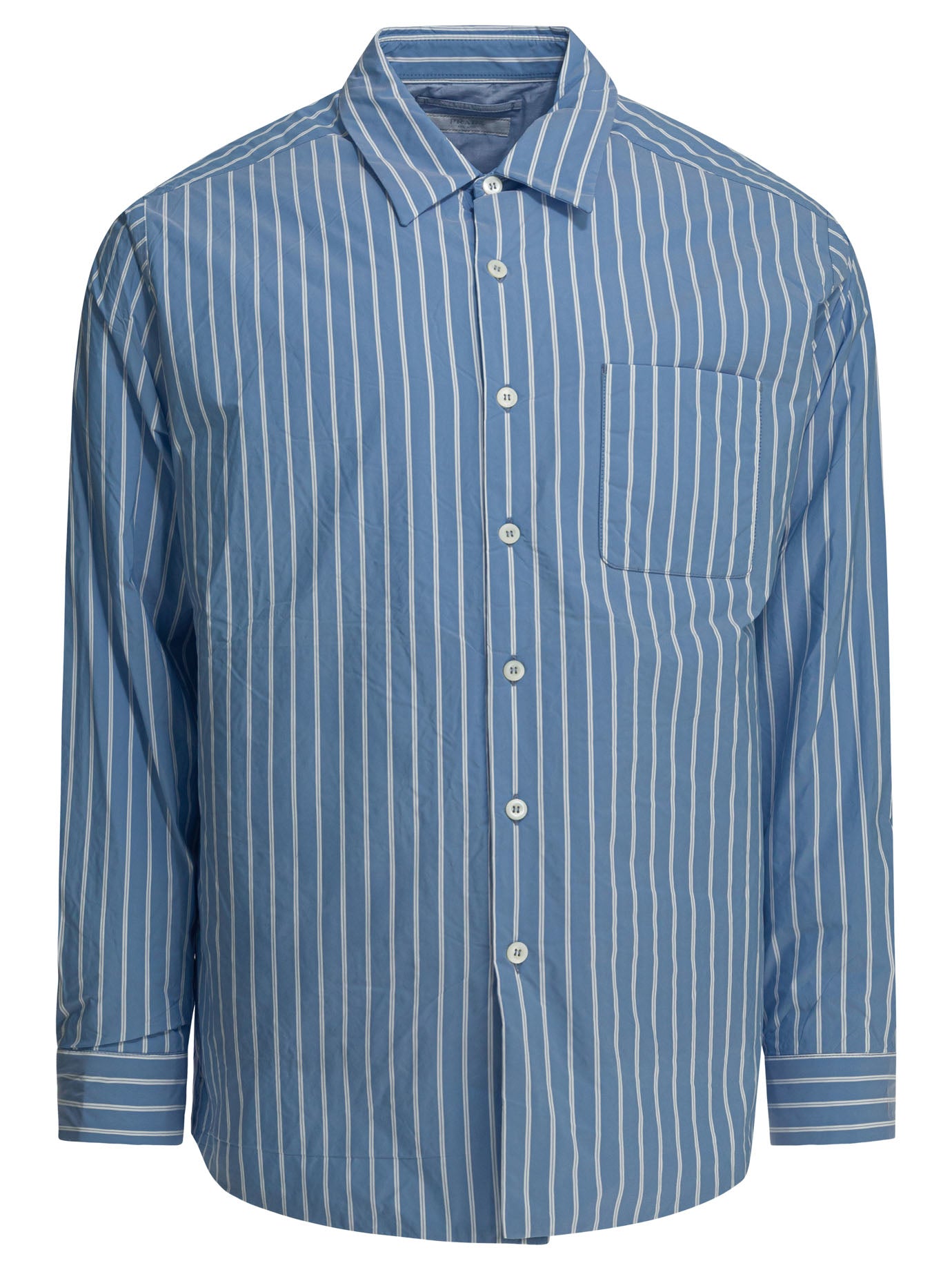 Prada Striped overshirt jacket - Light Blue