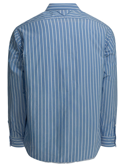 Prada Striped overshirt jacket - Light Blue