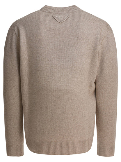 Prada Re-Cashmere crewneck Sweater - Beige