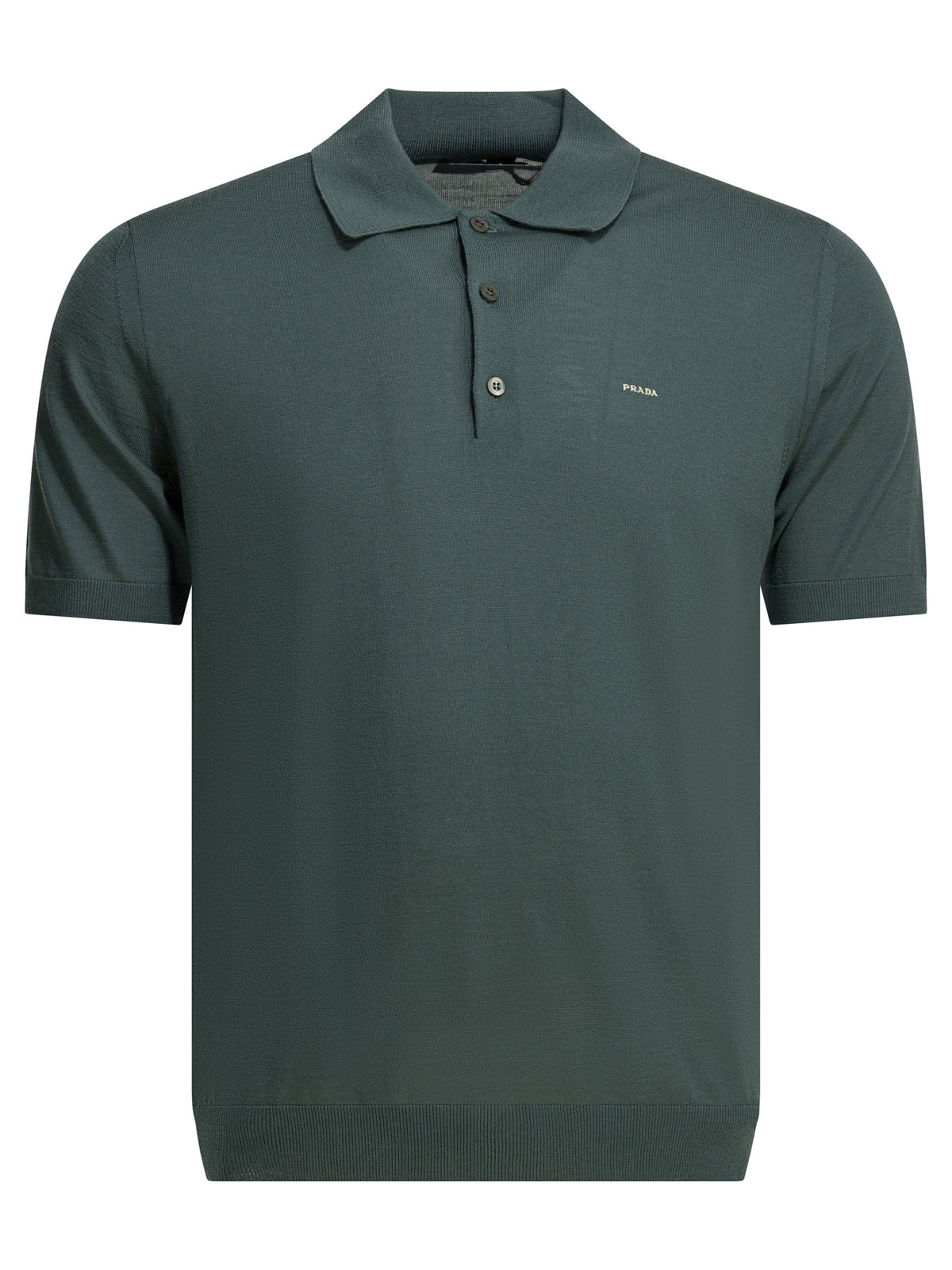 Prada Virgin wool polo shirt with logo - Green