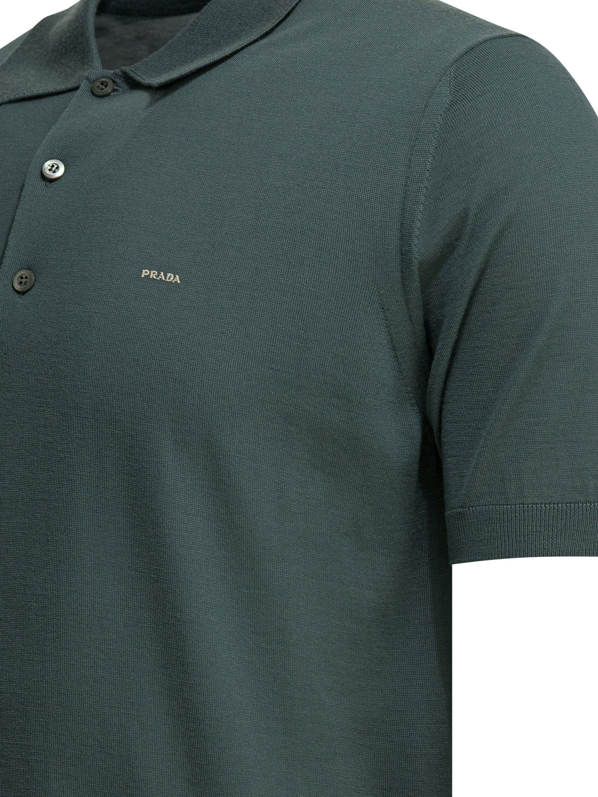 Prada Virgin wool polo shirt with logo - Green