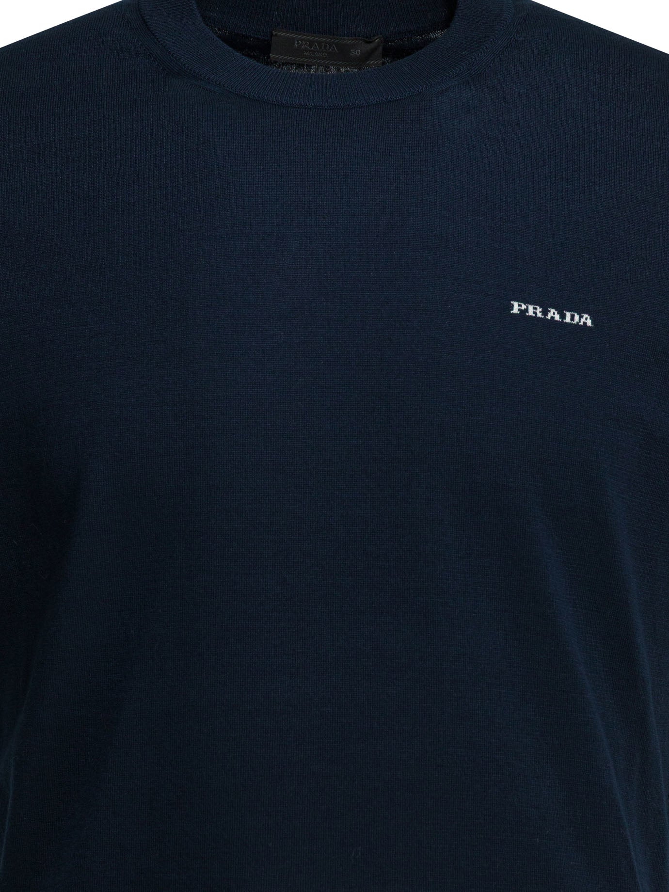 Prada Crew-neck sweater with logo - Blue