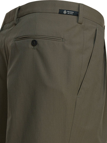 Prada Wool wide-leg pants - Green