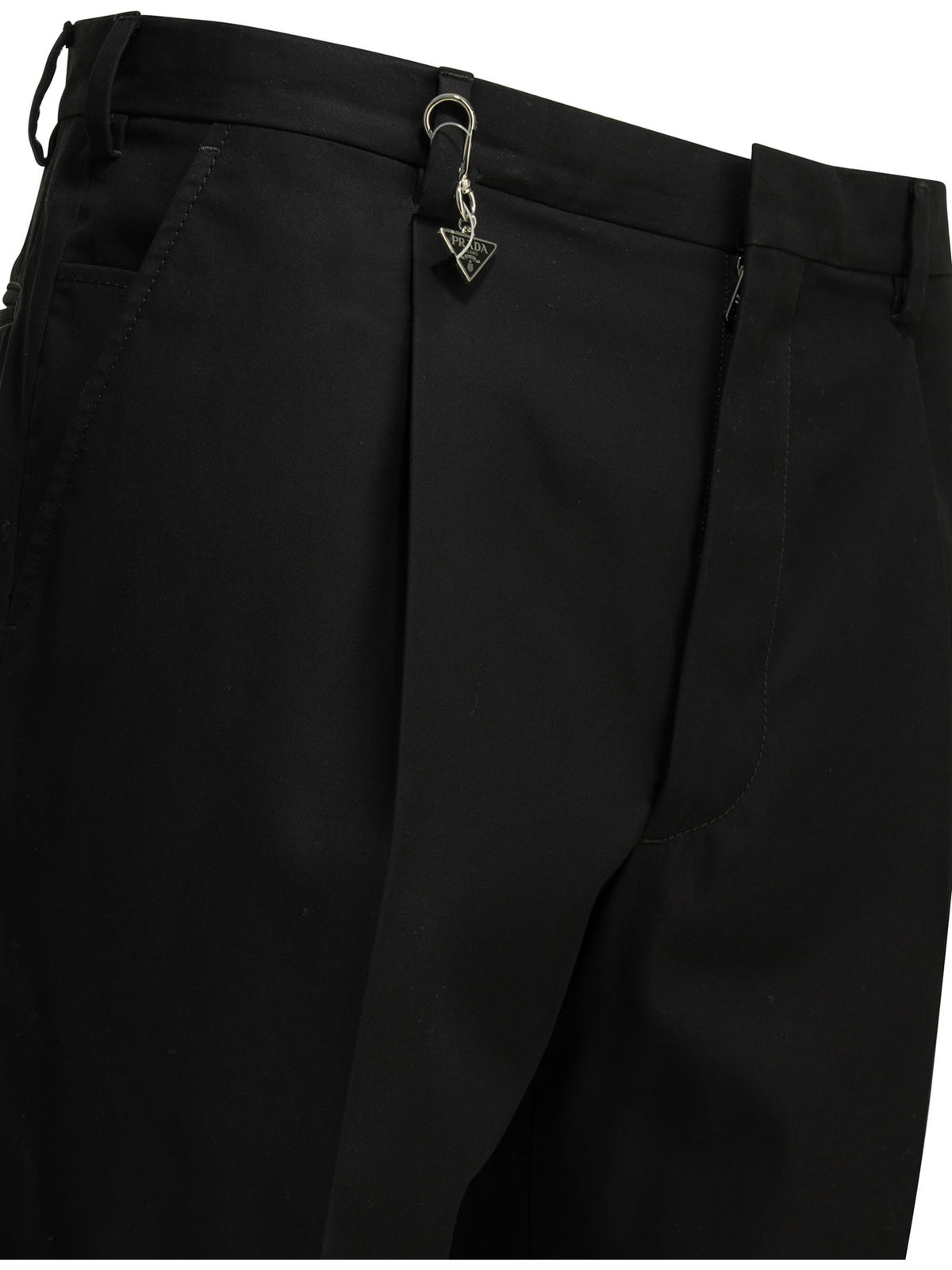 Prada Tailored pants with logo - Black