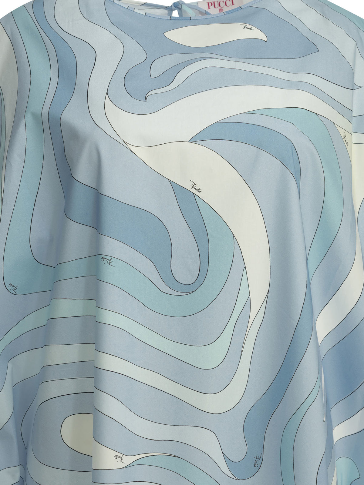 Pucci "Marmo" Short caftan dress - Light Blue