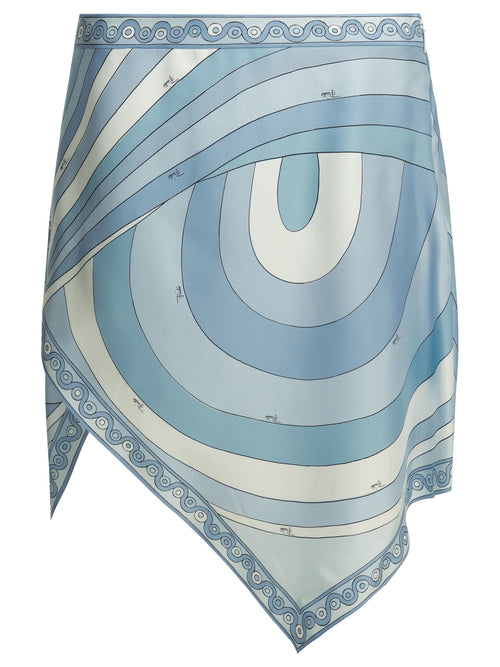 Pucci "Iride" Asymmetrical miniskirt - Light Blue