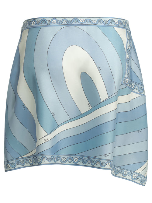 Pucci "Iride" Asymmetrical miniskirt - Light Blue