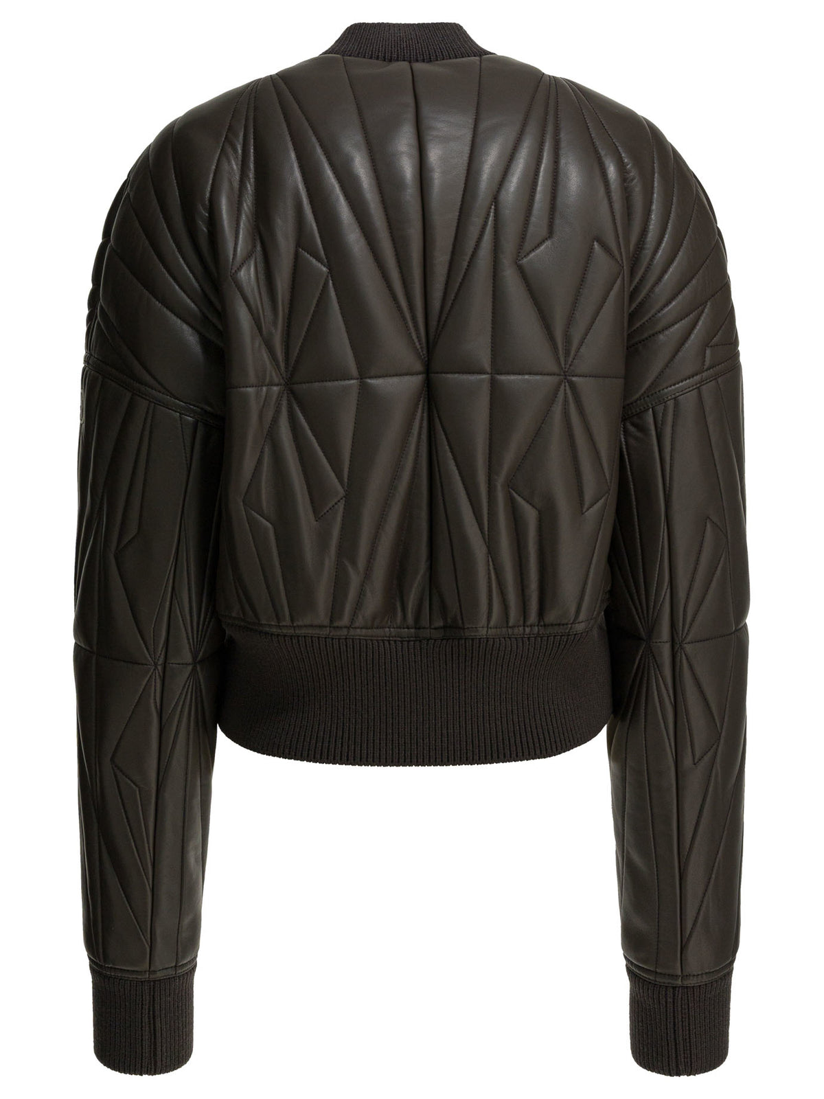 Rick Owens "Geocamo Cropped" leather jacket x Moncler - Grey