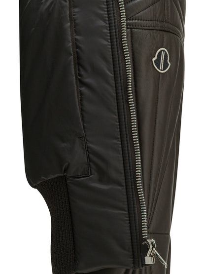 Rick Owens "Geocamo Cropped" leather jacket x Moncler - Grey