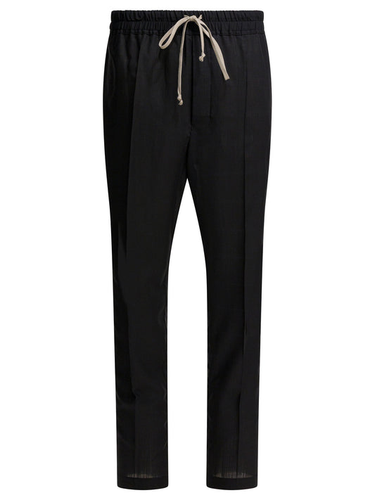 Rick Owens "Drawstring Slim Long" Pants - Black