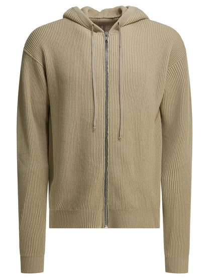 Rick Owens "Temple" zippered sweater - Beige