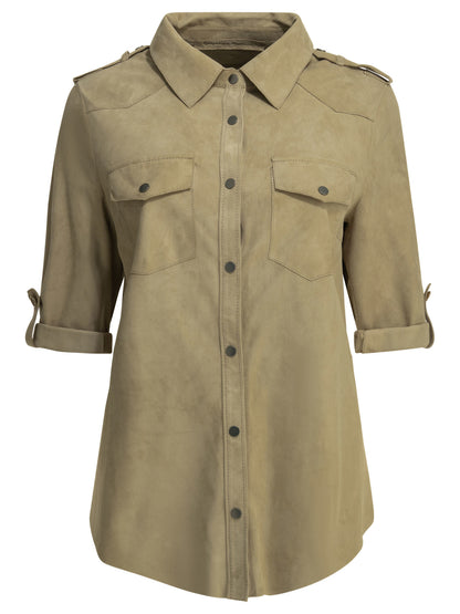 Salvatore Santoro Casual suede shirt - Beige