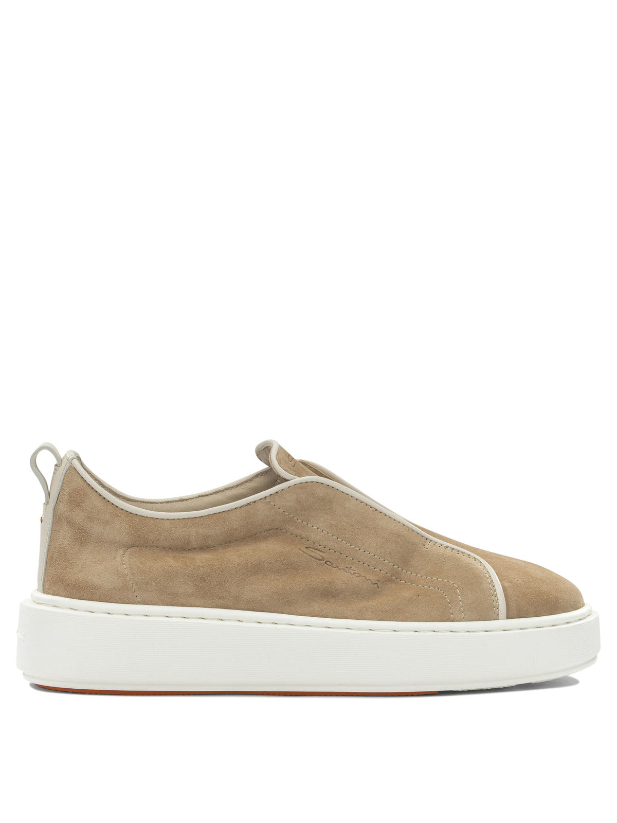 Santoni Low suede sneakers - Beige