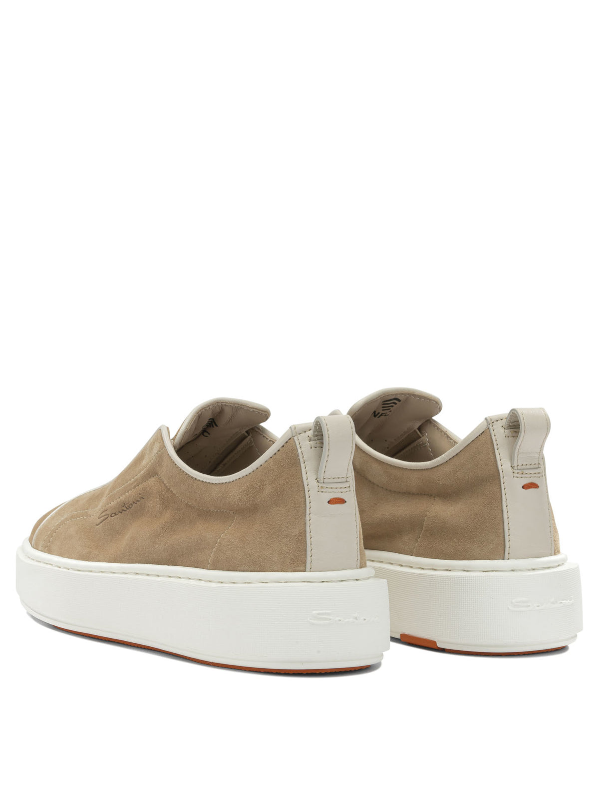 Santoni Low suede sneakers - Beige