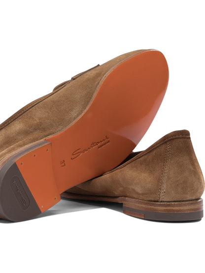 Santoni "Carla" suede loafers - Beige