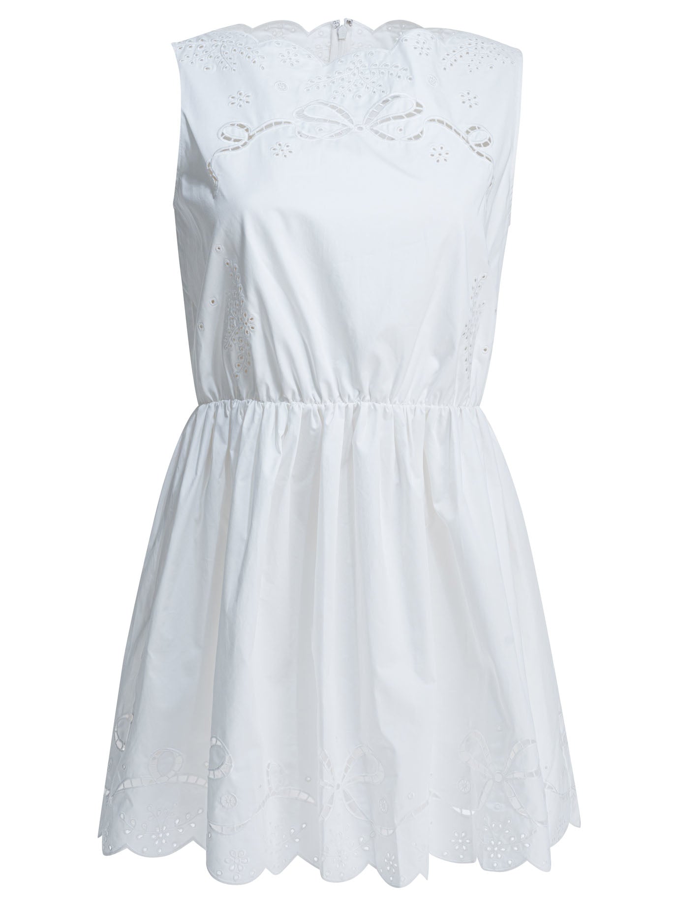 Self-Portrait Short flared dress - White