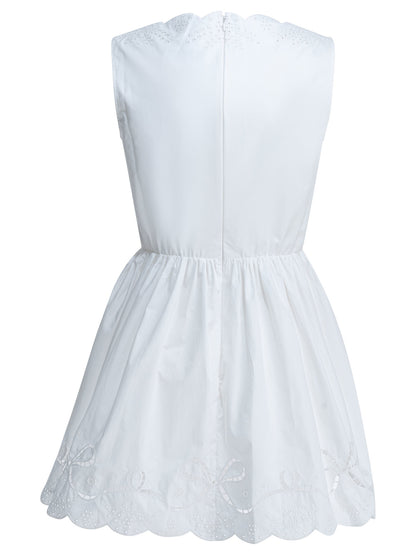 Self-Portrait Short flared dress - White