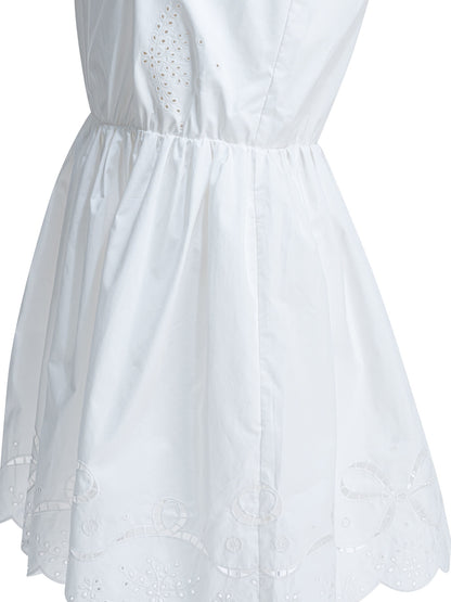 Self-Portrait Short flared dress - White