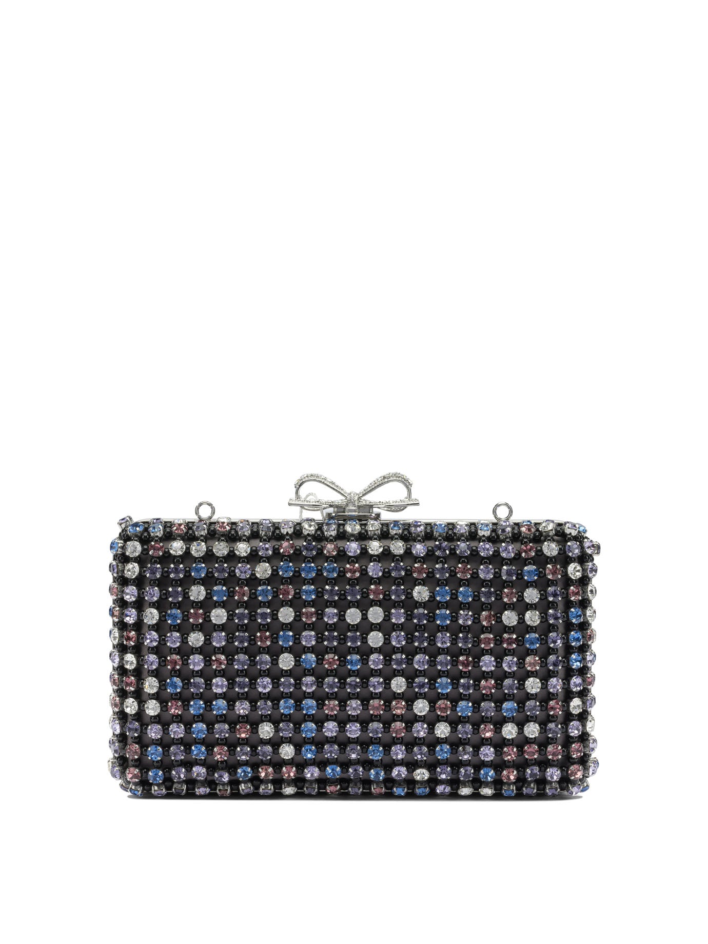Self-Portrait Multi-crystal knit clutch bag - Black