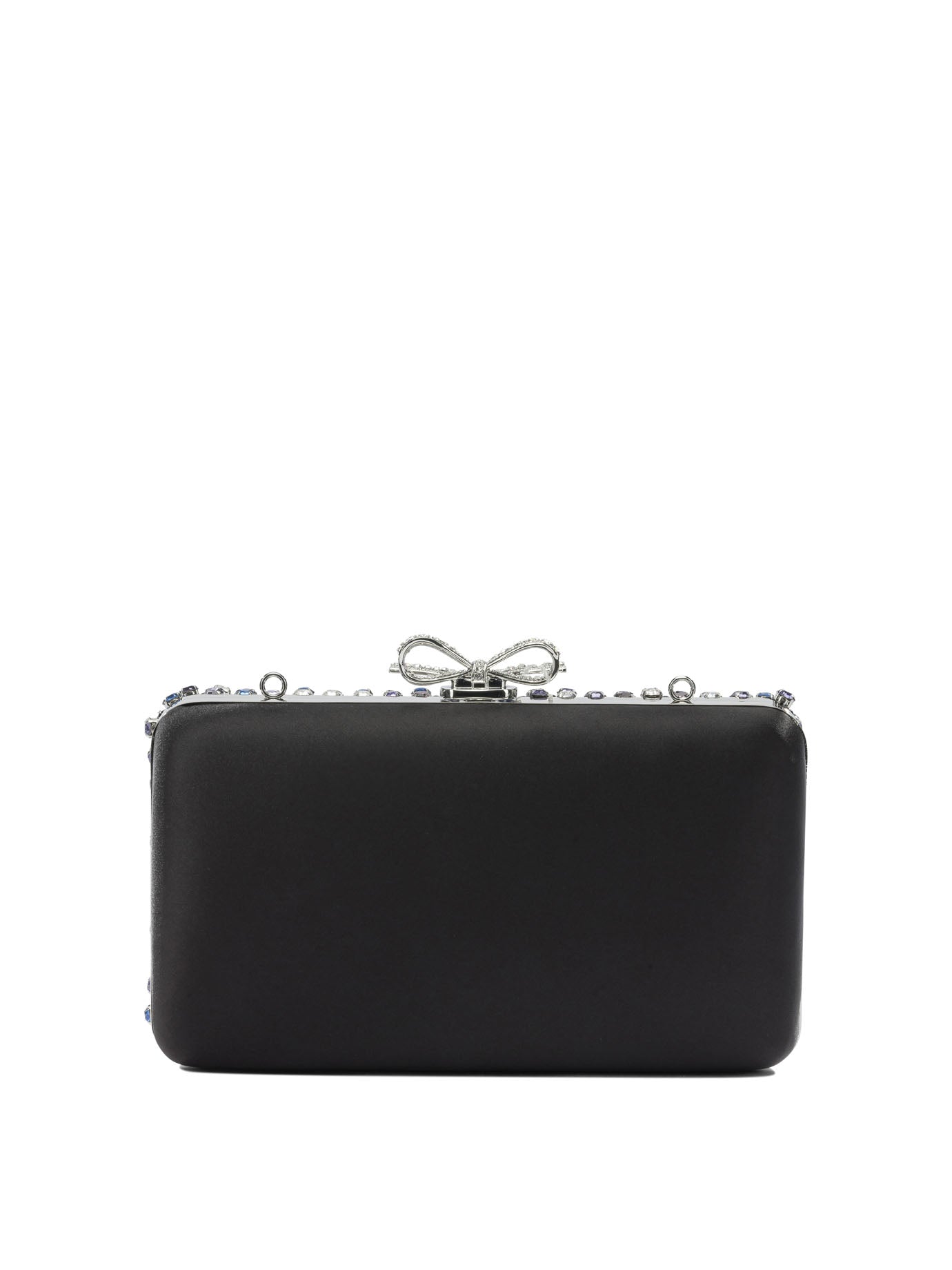 Self-Portrait Multi-crystal knit clutch bag - Black