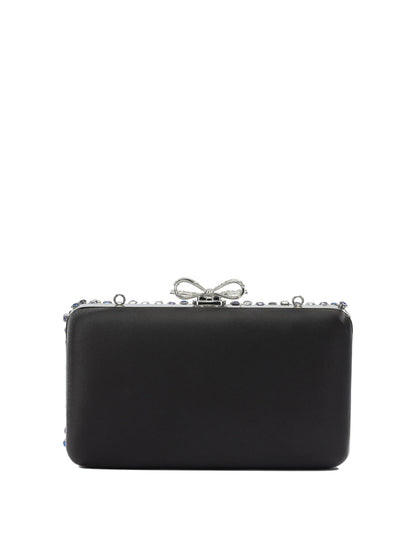 Self-Portrait Multi-crystal knit clutch bag - Black